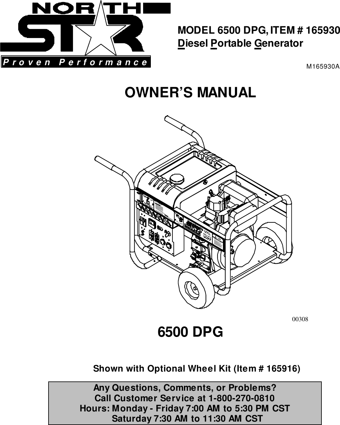 Page 1 of 12 - North-Star North-Star-6500-Dpg-Users-Manual-  North-star-6500-dpg-users-manual