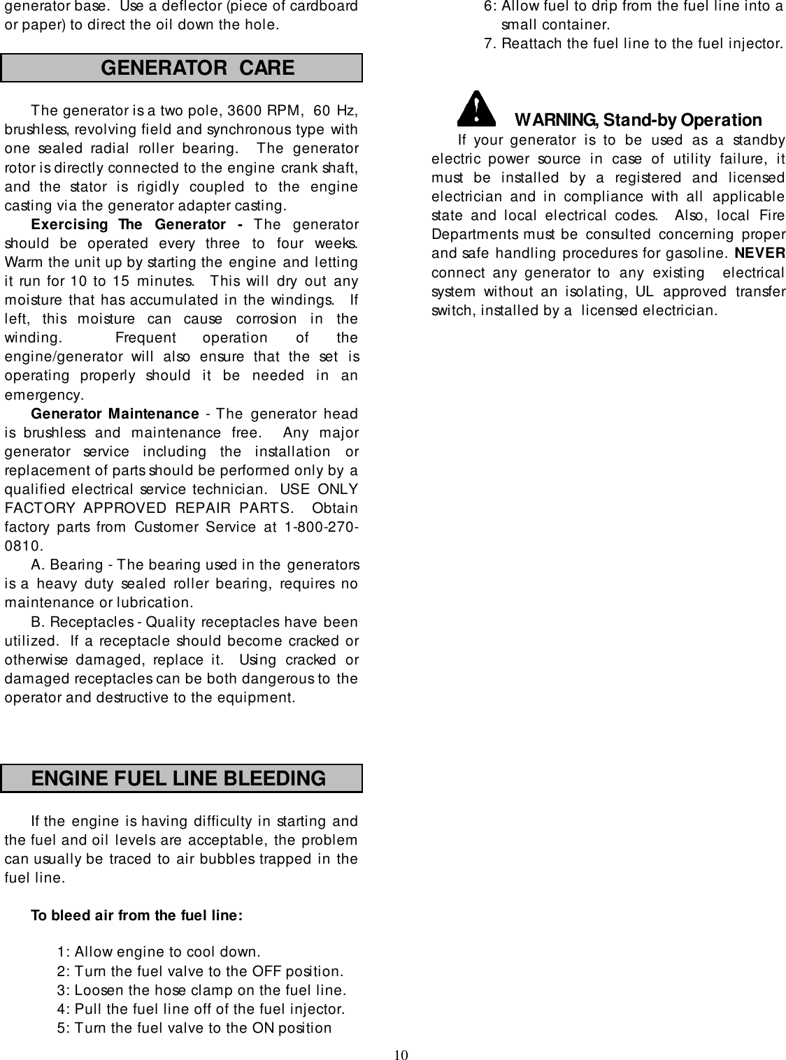 Page 11 of 12 - North-Star North-Star-6500-Dpg-Users-Manual-  North-star-6500-dpg-users-manual