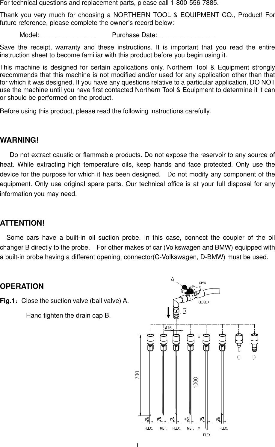 Page 2 of 4 - Northern-Industrial-Tools Northern-Industrial-Tools-109088-Users-Manual- WARNING  Northern-industrial-tools-109088-users-manual