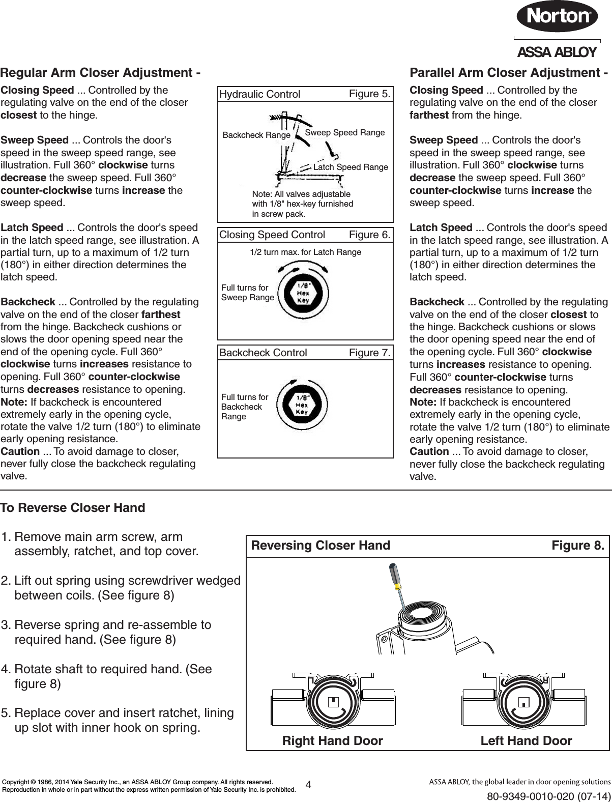 Page 4 of 6 - Norton  78-B/FHA Regular Or Parallel Arm, Hold Open 80-9349-0010-020