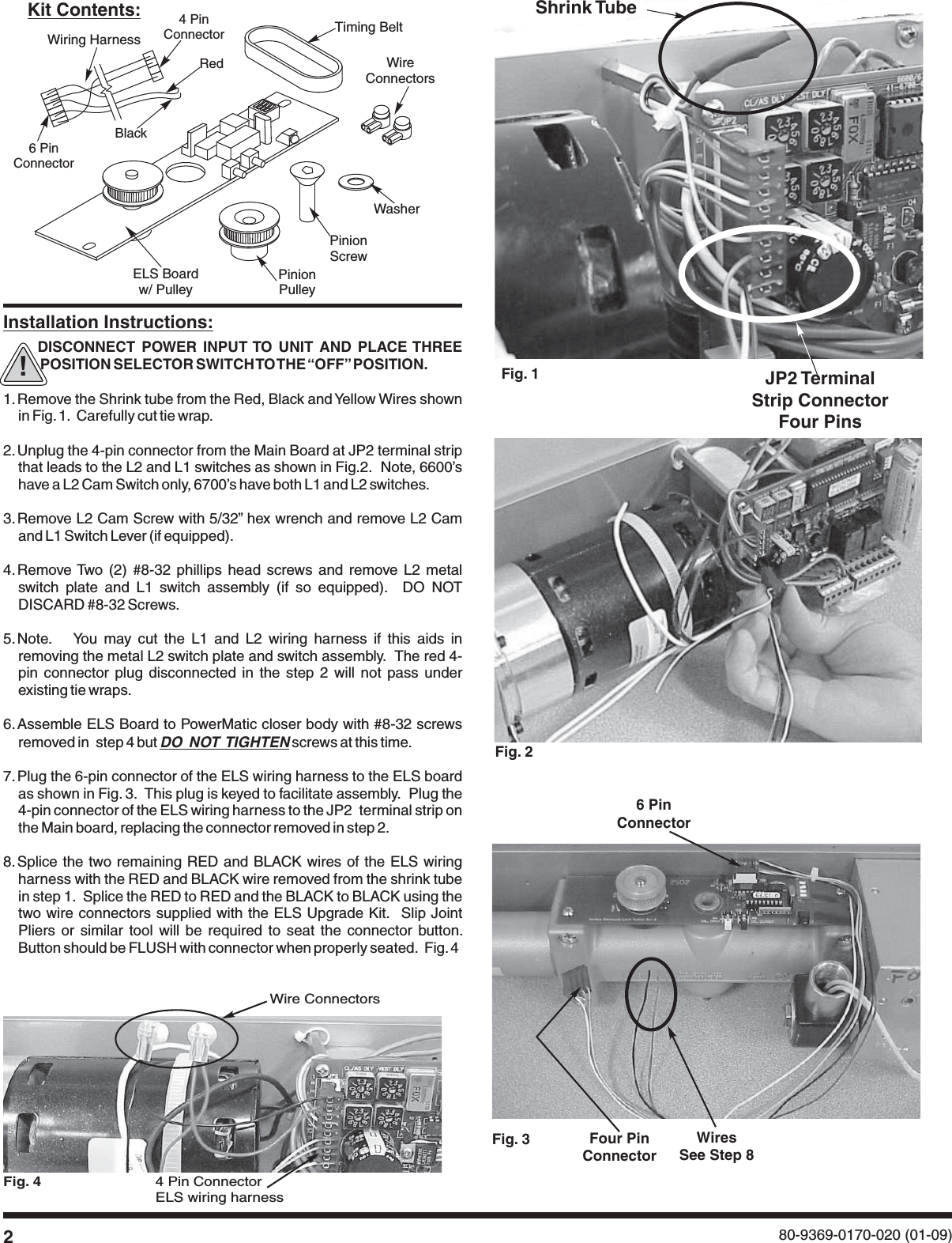 Page 2 of 8 - Norton 80-9369-0170-020 (01-09) 6600/6700 ELS Upgrade Kit