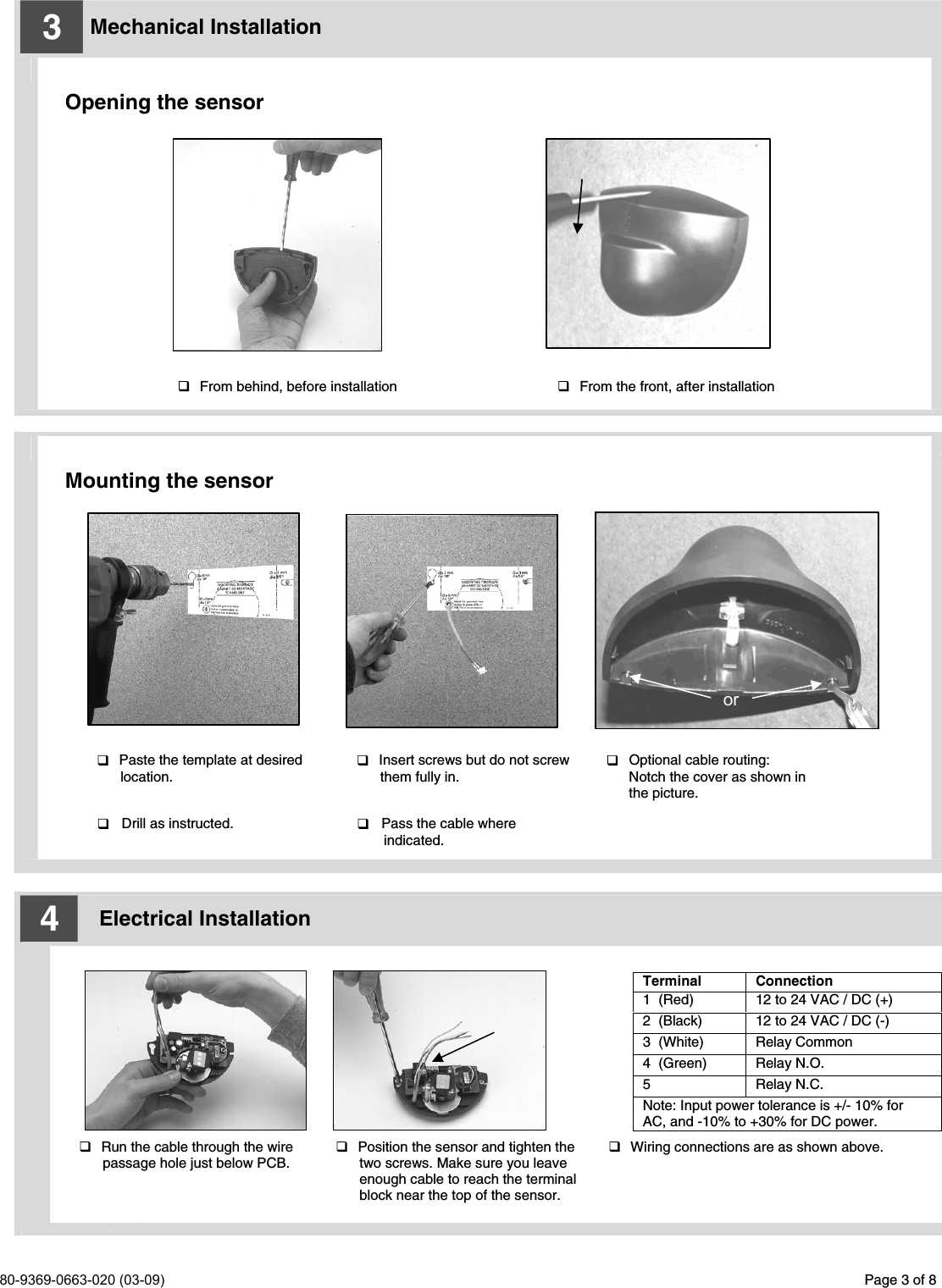Page 3 of 8 - Norton - 75.5185.04_Eagle_English_20070727 663 Motion Sensor 80-9369-0663-020