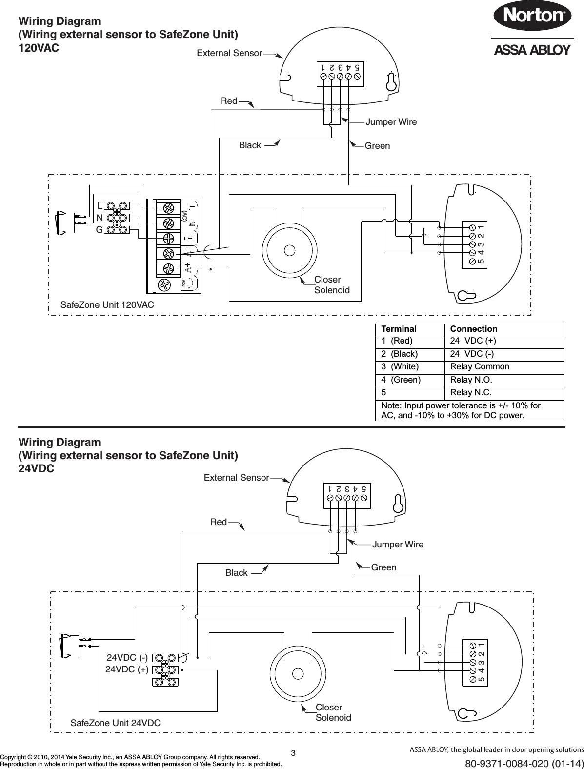 Page 3 of 6 - Norton  7100SZ Series Safe Zone With External Sensor Installation And Instruction Manual 80-9371-0084-020