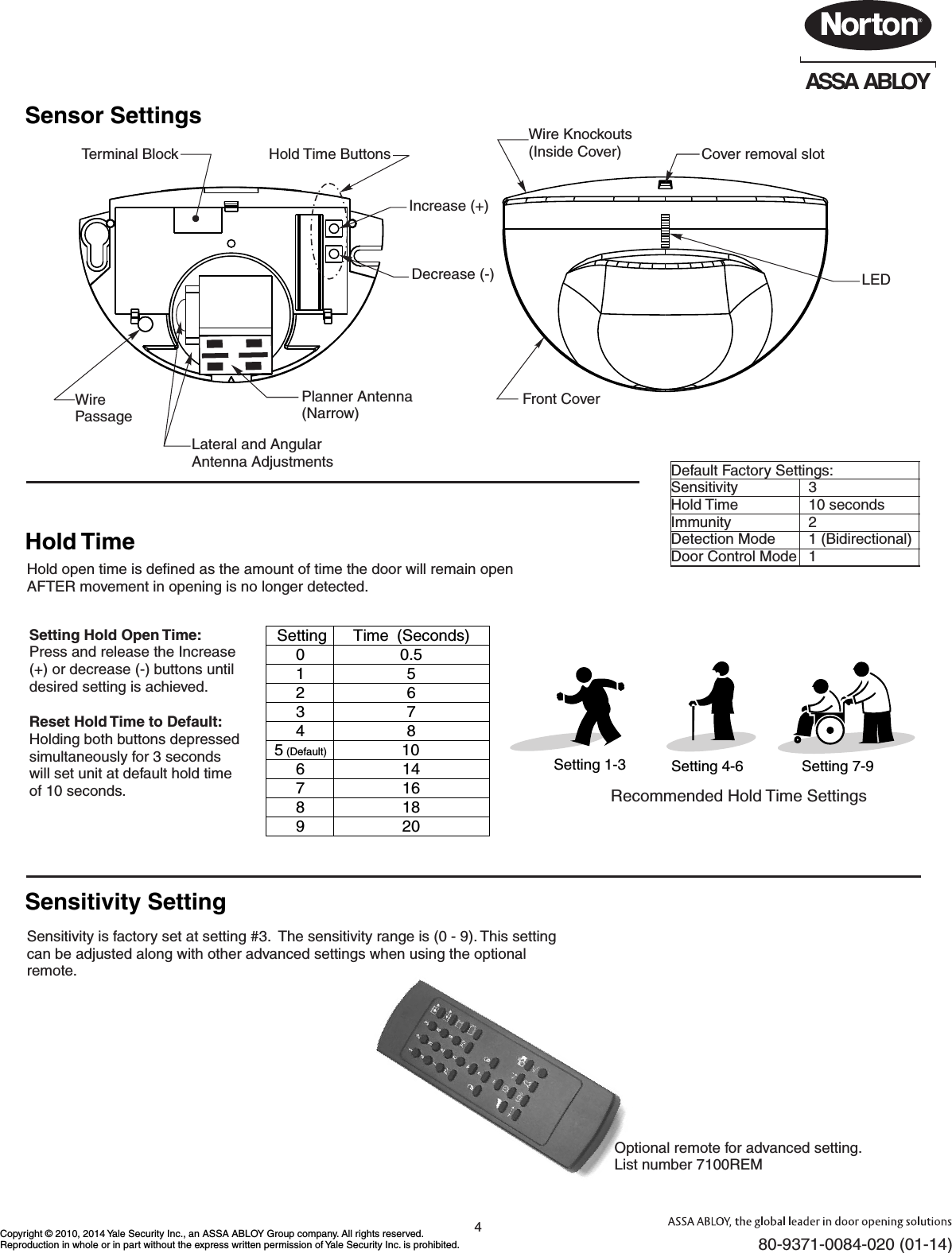 Page 4 of 6 - Norton  7100SZ Series Safe Zone With External Sensor Installation And Instruction Manual 80-9371-0084-020