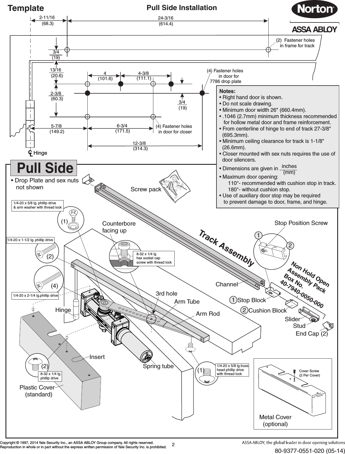 Page 2 of 5 - Norton  7540ST, 7740ST, Track Push Or Pull, Non-Hold Open 80-9377-0551-020