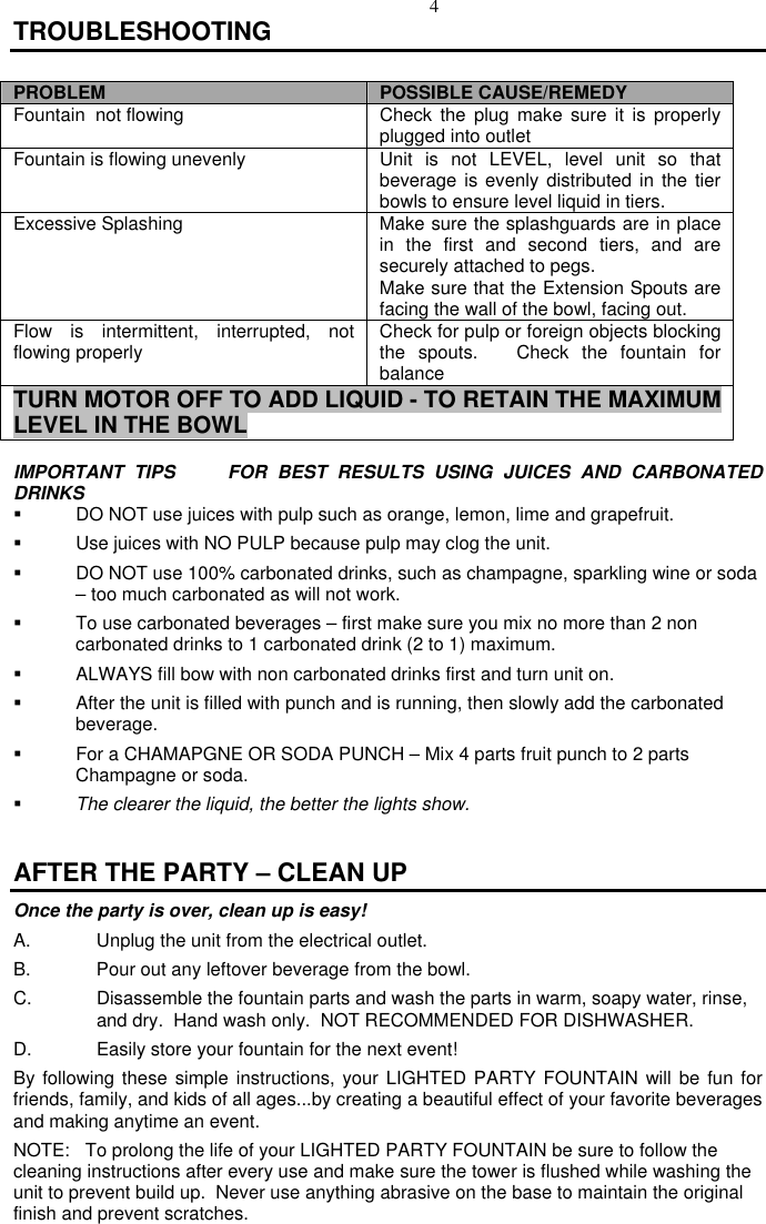 Page 6 of 10 - Nostalgia-Electrics Nostalgia-Electrics-Lpf-210-Users-Manual- Read These  Nostalgia-electrics-lpf-210-users-manual