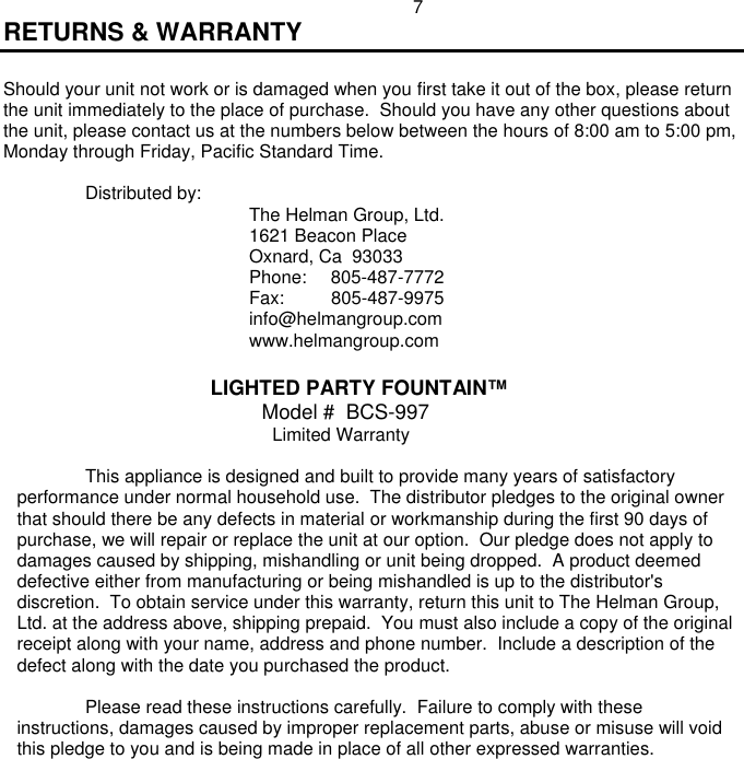 Page 9 of 10 - Nostalgia-Electrics Nostalgia-Electrics-Lpf-210-Users-Manual- Read These  Nostalgia-electrics-lpf-210-users-manual