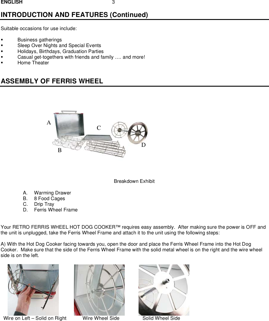 Page 4 of 9 - Nostalgia-Electrics Nostalgia-Electrics-Rfh-900-Users-Manual RFH-900 ENG 7-28-09