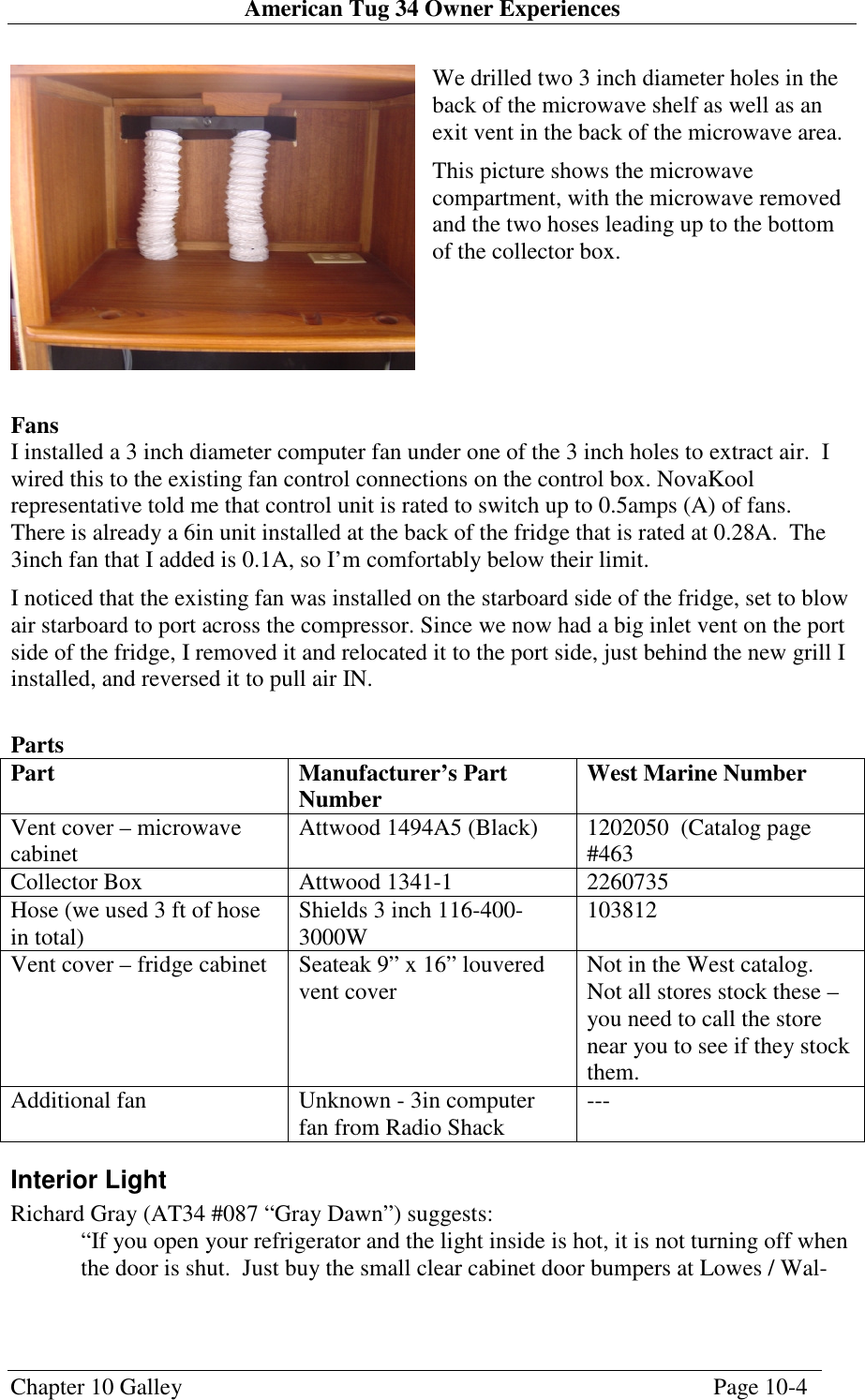 Page 4 of 9 - Nova-Kool Nova-Kool-Chapter-10-Users-Manual American Tug 34 Owners Experiences V1.1