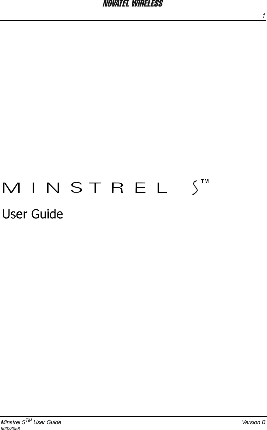 1Minstrel STM User Guide Version B90023058