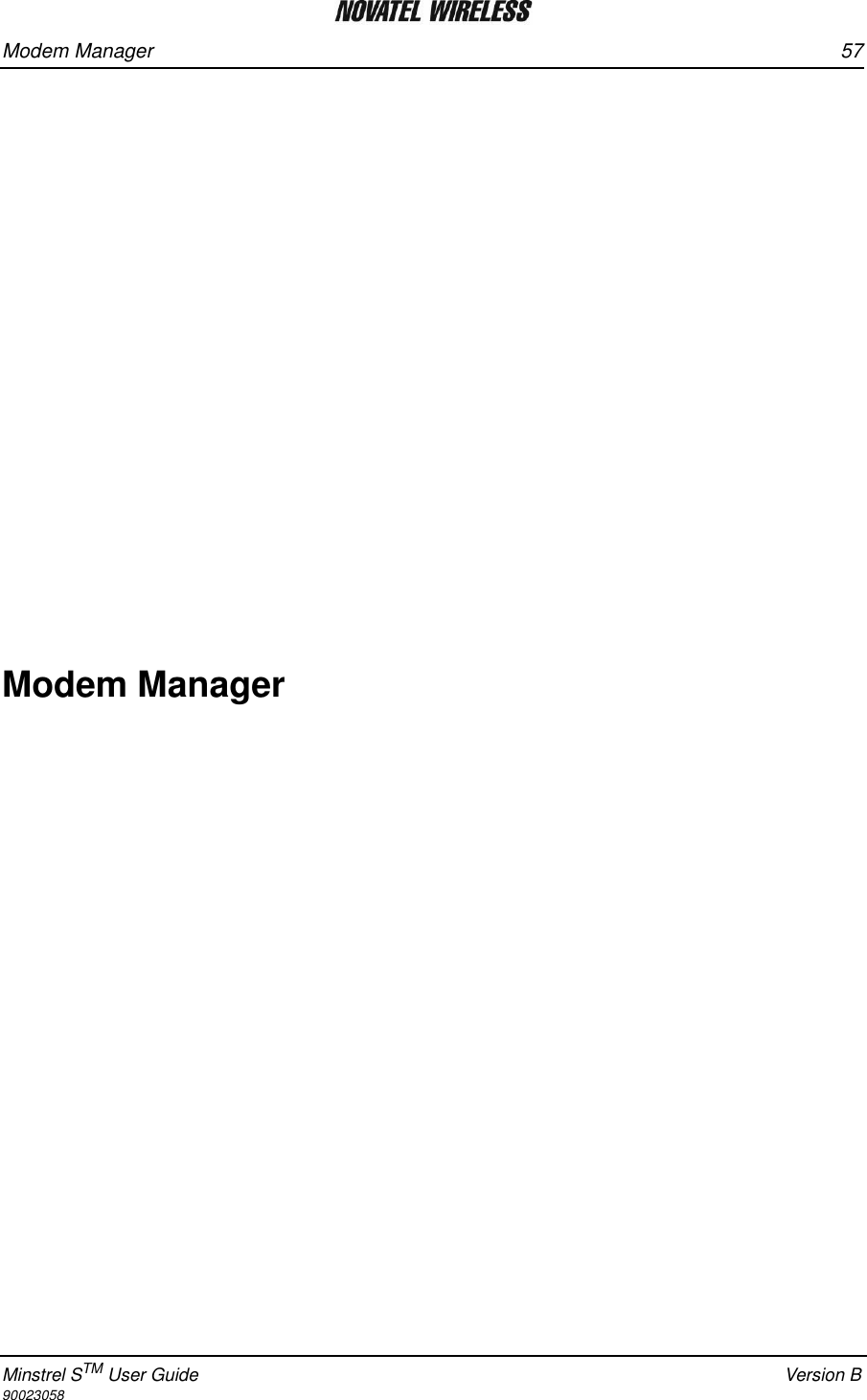 Modem Manager 57Minstrel STM User Guide Version B90023058Modem Manager