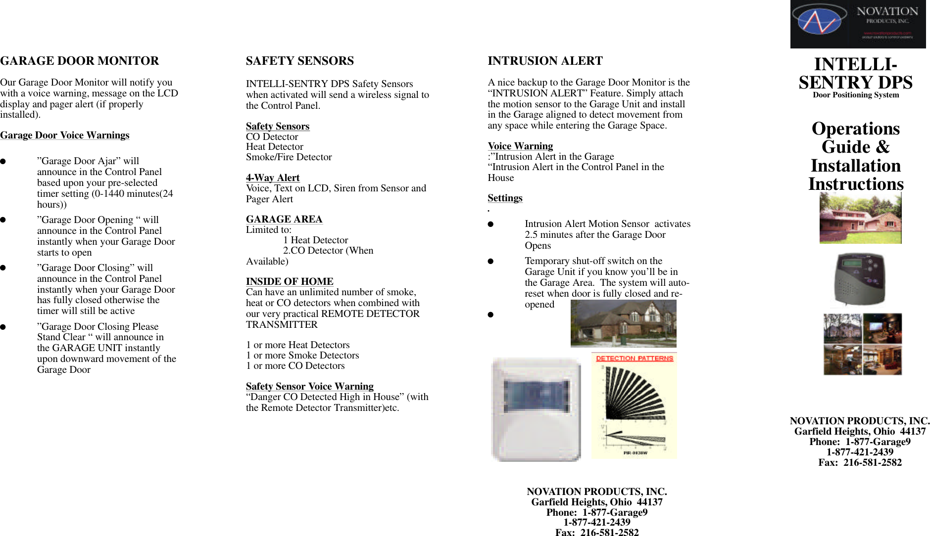 Novation Sentry00000 Garage Door Transmitter User Manual