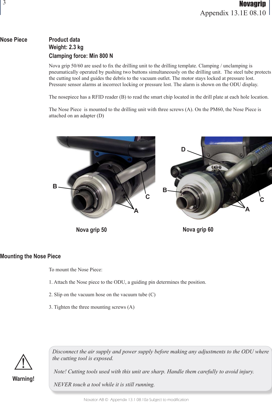 Novator PMXNGY PM40/60 Orbital Drilling Unit User Manual users manual ...