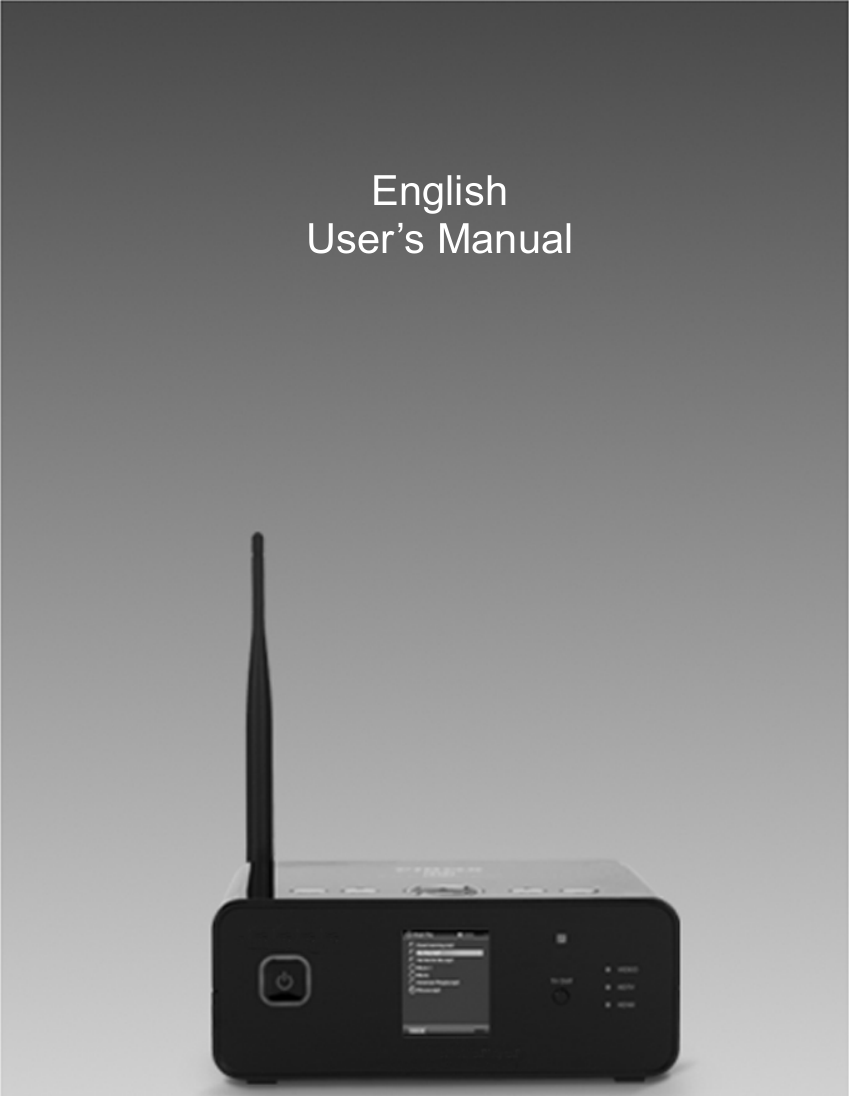  English User&rsquo;s Manual 