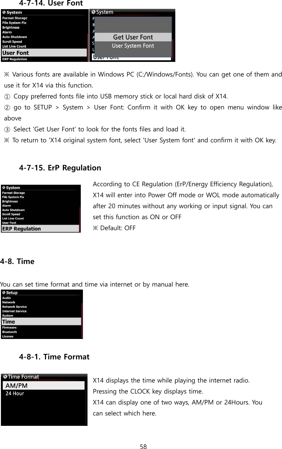 Page 58 of Novatron X14 HiFi-Audio User Manual X14  English ver1 1