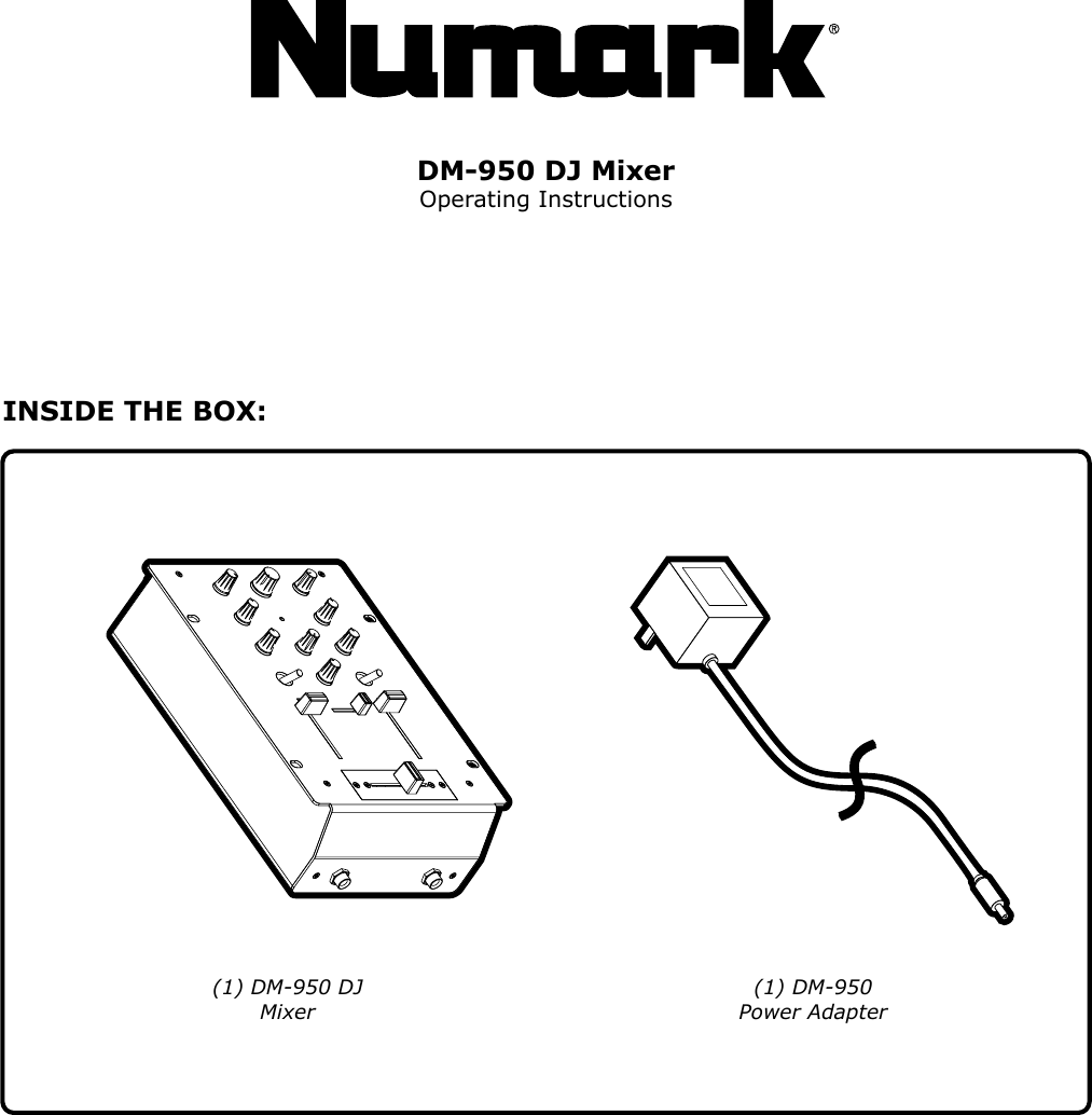 Page 1 of 12 - Numark-Industries Numark-Industries-Dm-950-Users-Manual- 950Manual0  Numark-industries-dm-950-users-manual