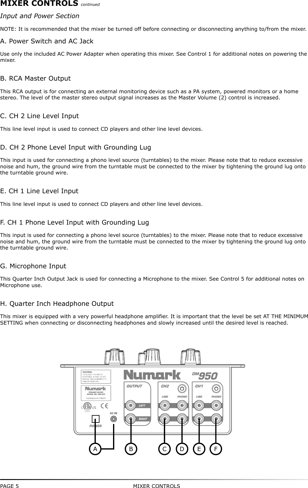 Page 6 of 12 - Numark-Industries Numark-Industries-Dm-950-Users-Manual- 950Manual0  Numark-industries-dm-950-users-manual