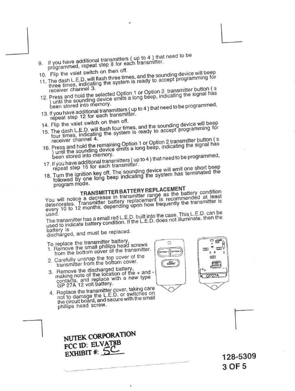 SECURITY DEVICE TRANSMITTER User Manual