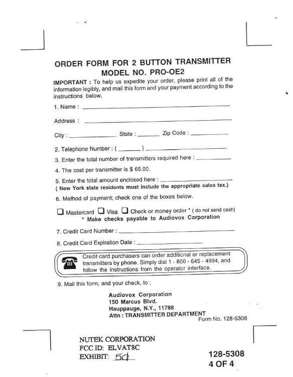 Security Device TX User Manual