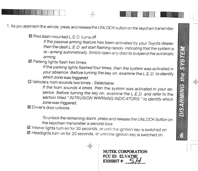 AUTO SECURITY TRANSMITTER User Manual