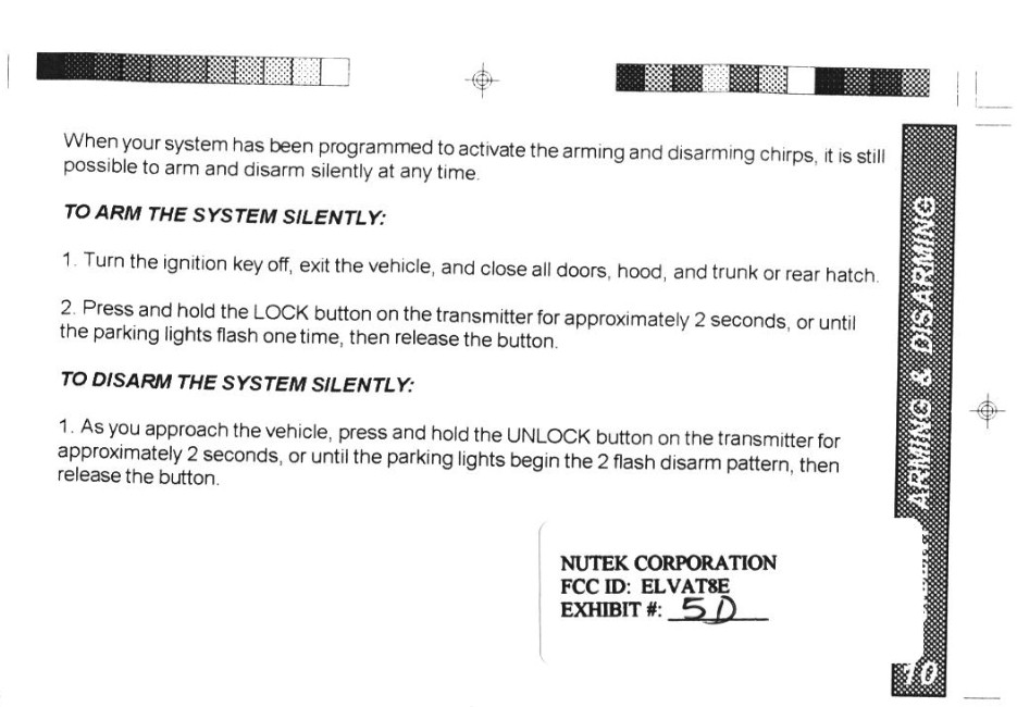 AUTO SECURITY TRANSMITTER User Manual