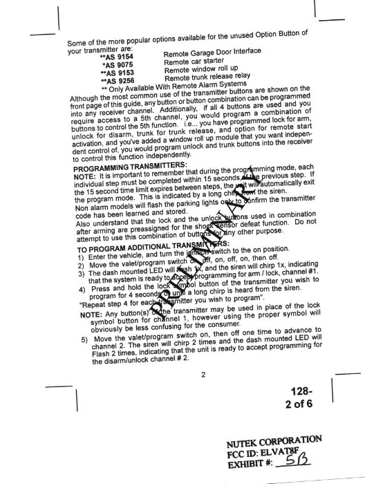 SECURITY DEVICE TRANSMITTER User Manual