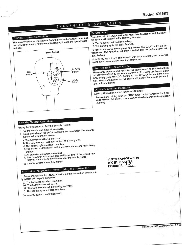 SECURITY DEVICE TX User Manual