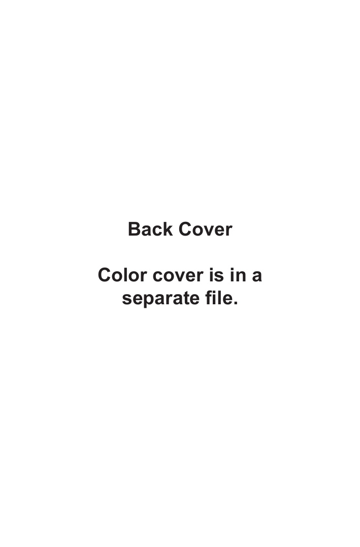 Back CoverColor cover is in a separate le.
