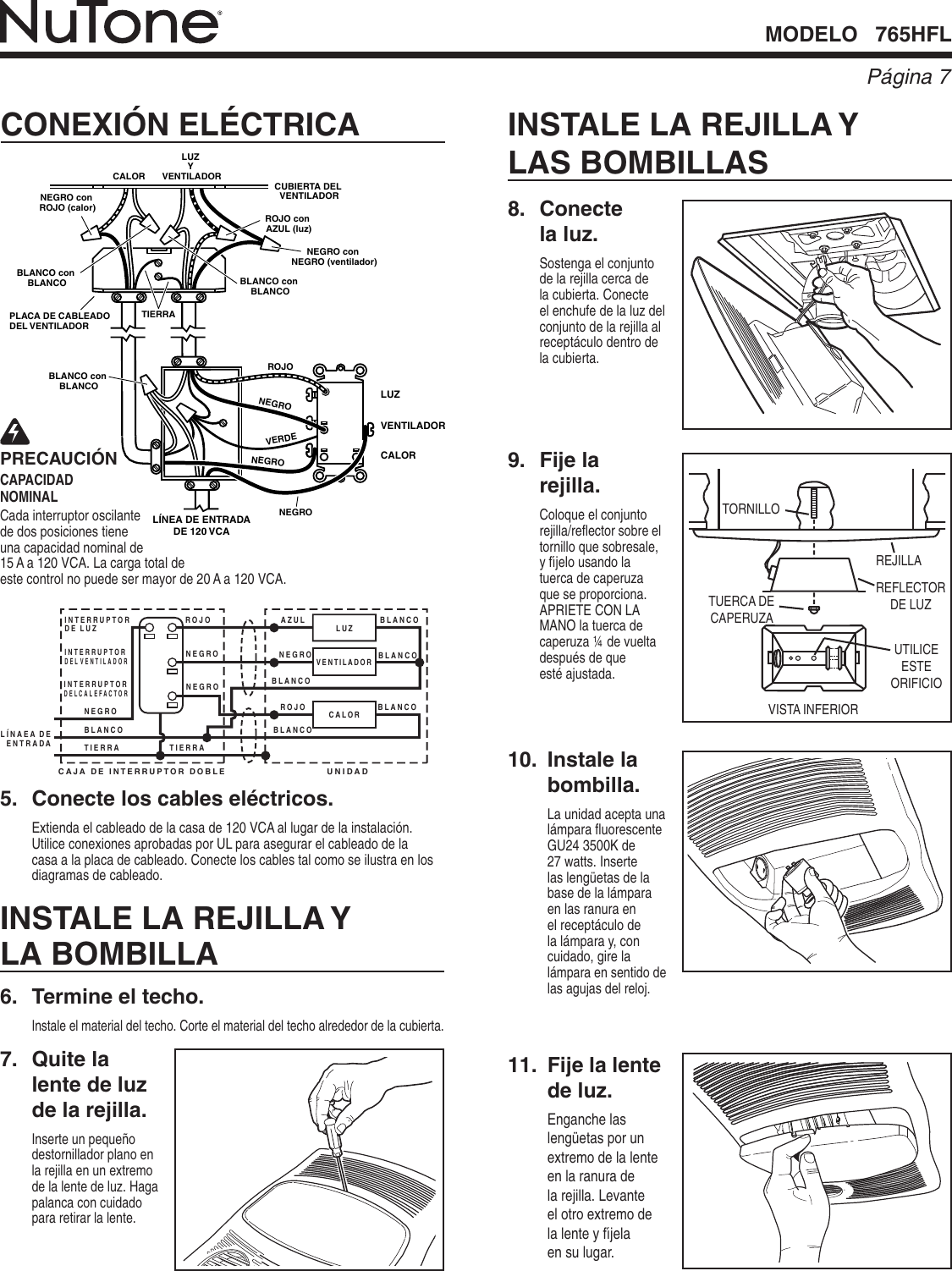 Page 7 of 8 - Nutone Nutone-765Hfl-Users-Manual-  Nutone-765hfl-users-manual