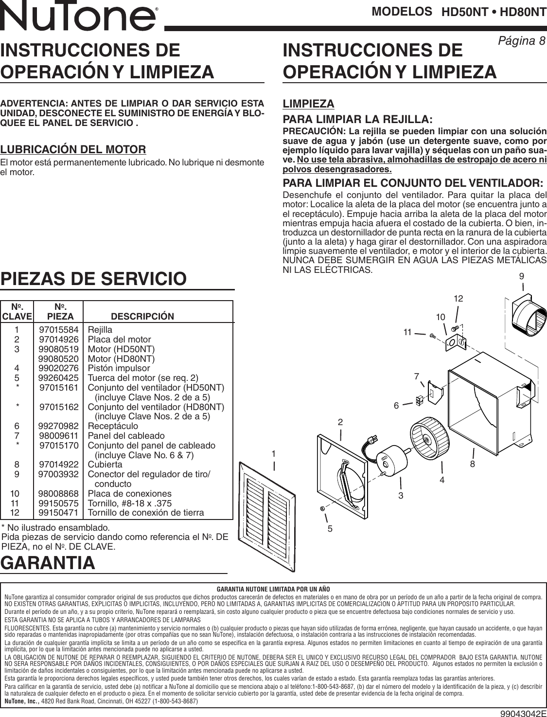 Page 8 of 8 - Nutone Nutone-Hd80Nt-Quick-Start-Guide