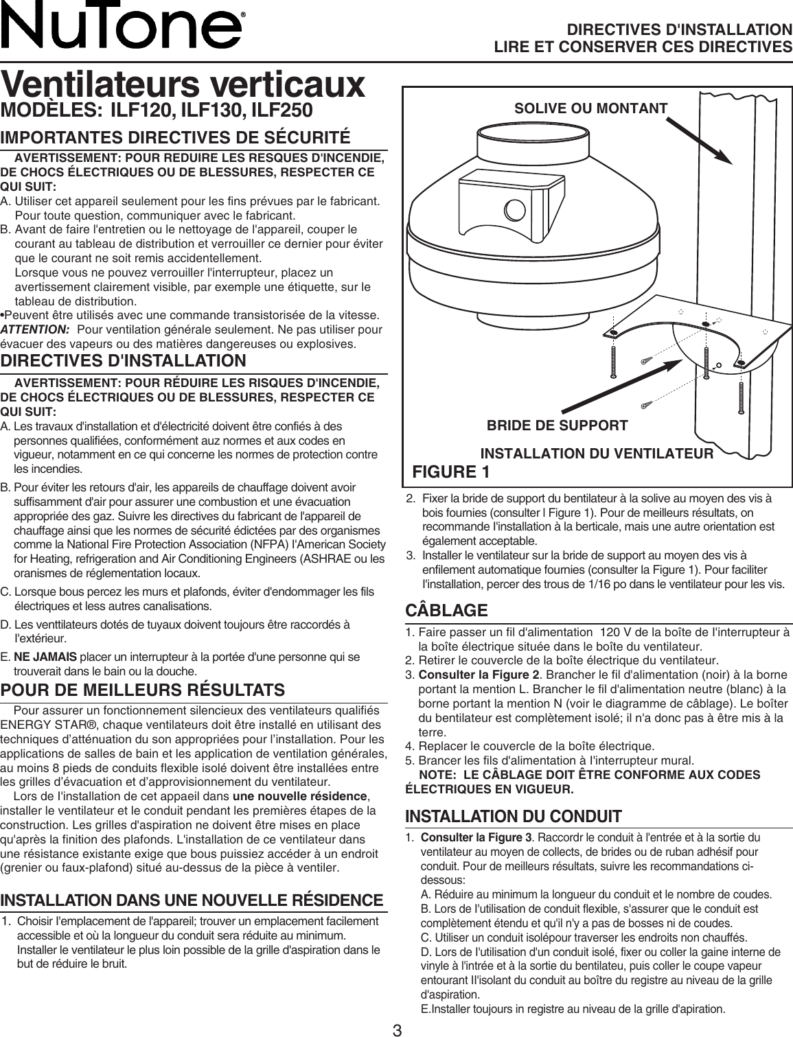 Nutone Ilfk Quick Start Guide Ilf