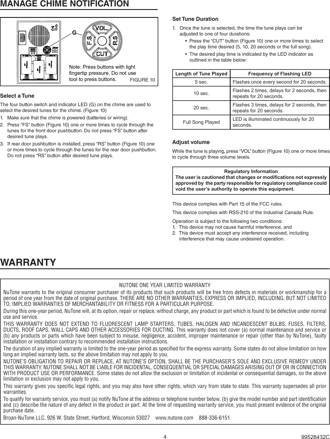 Page 4 of 8 - Nutone Nutone-La600Wh-Quick-Start-Guide