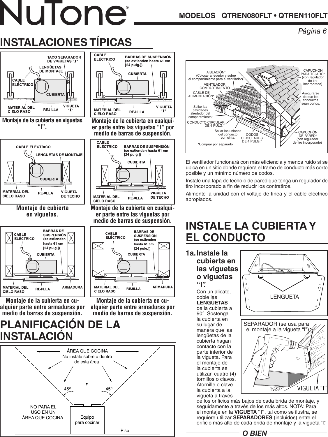 Nutone Qtren110Flt Quick Start Guide