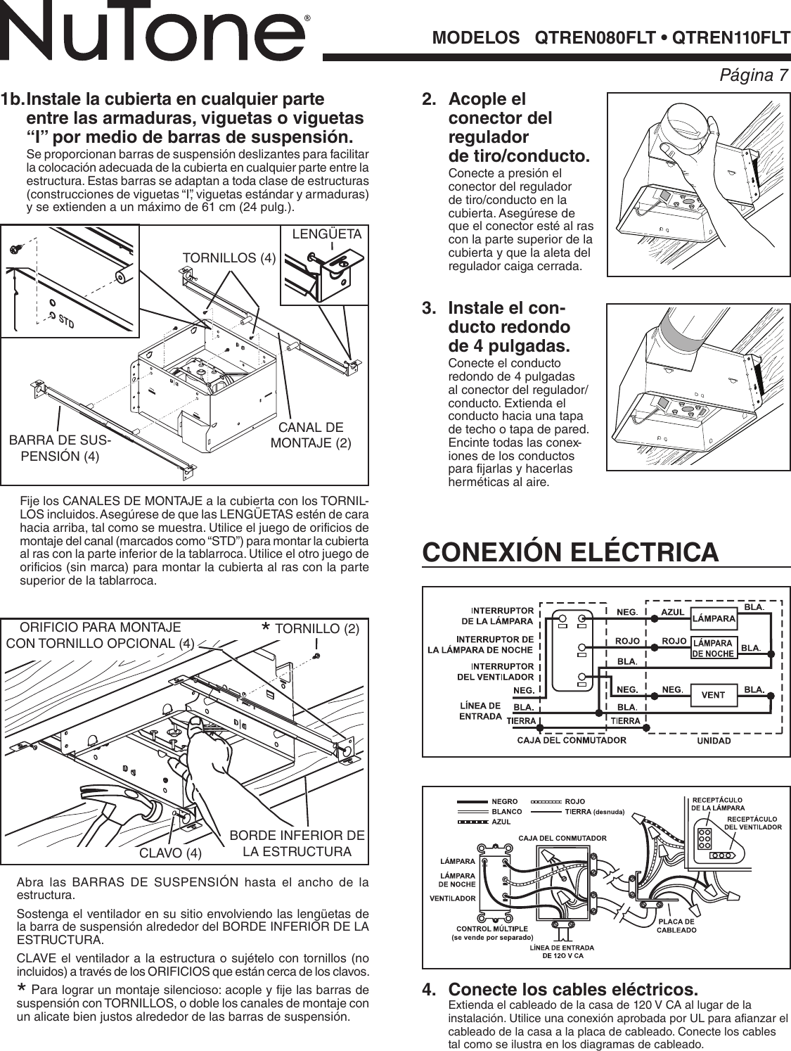 Page 7 of 8 - Nutone Nutone-Qtren110Flt-Quick-Start-Guide