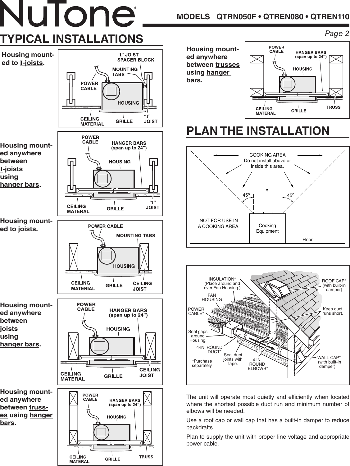 Nutone Qtren Quick Start Guide