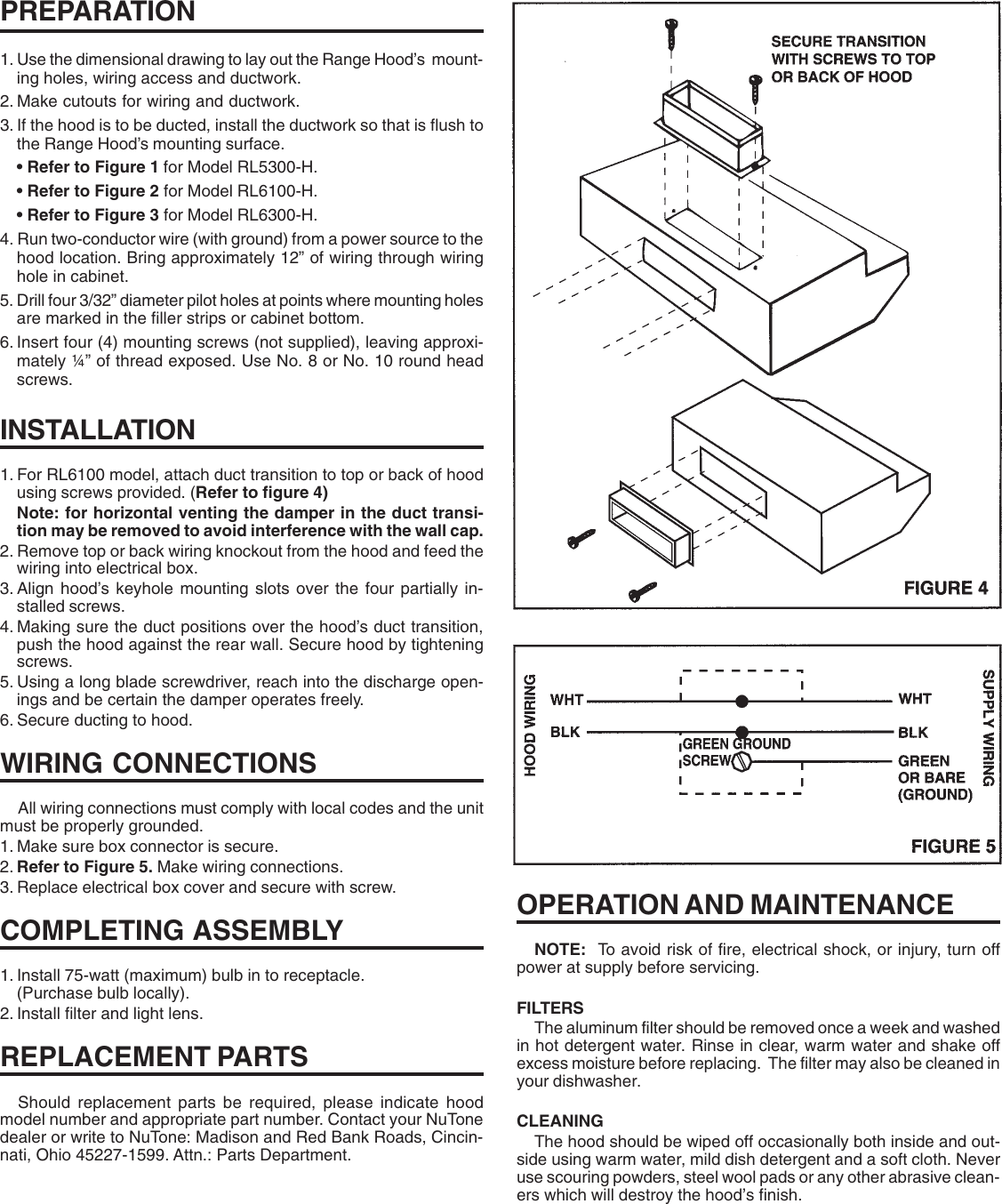 Page 3 of 4 - Nutone Nutone-Range-Hoods-Rl6100-H-Users-Manual-  Nutone-range-hoods-rl6100-h-users-manual