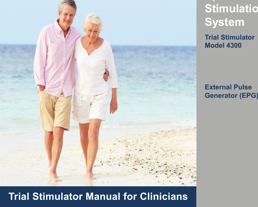 Algovita™ Spinal Cord Stimulation System Trial Stimulator  Model 4300External Pulse Generator (EPG)2014ONLYTrial Stimulator Manual for Clinicians