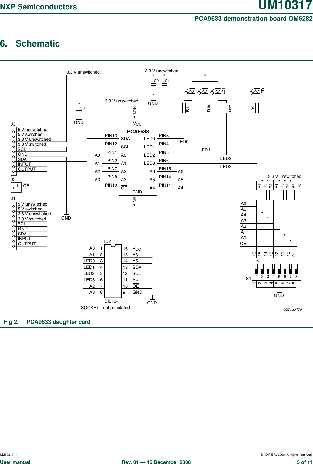 Page 5 of 11 - Nxp-Semiconductors Nxp-Semiconductors-Um10317-Users-Manual- UM10317 PCA9633 Demonstration Board OM6282  Nxp-semiconductors-um10317-users-manual