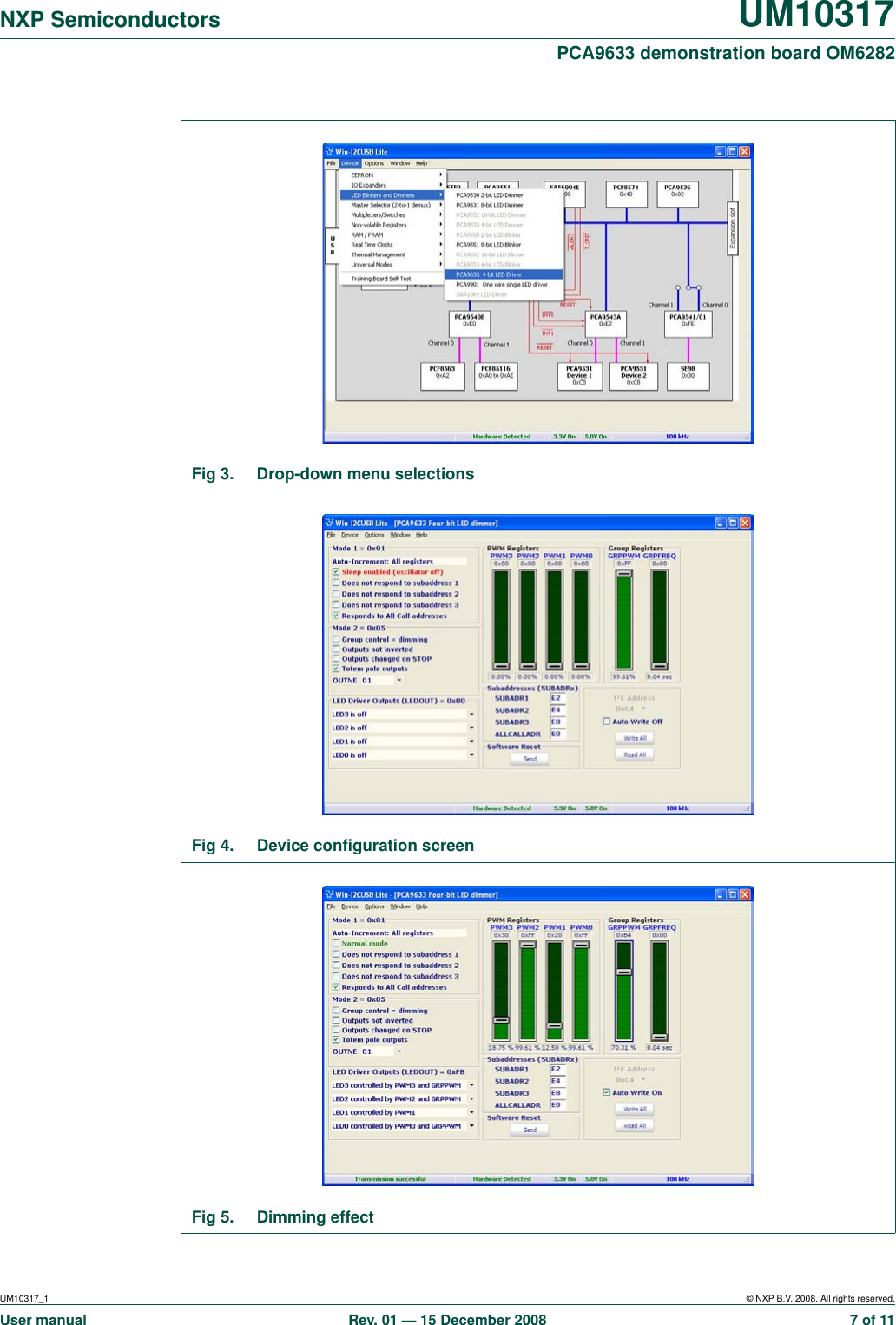 Page 7 of 11 - Nxp-Semiconductors Nxp-Semiconductors-Um10317-Users-Manual- UM10317 PCA9633 Demonstration Board OM6282  Nxp-semiconductors-um10317-users-manual