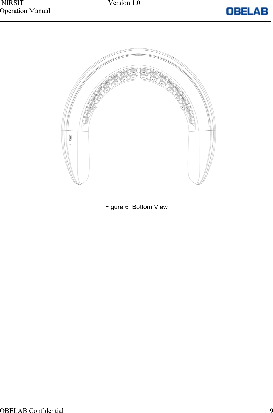  NIRSIT  Version 1.0 Operation Manual OBELAB Confidential  9Figure 6  Bottom View 