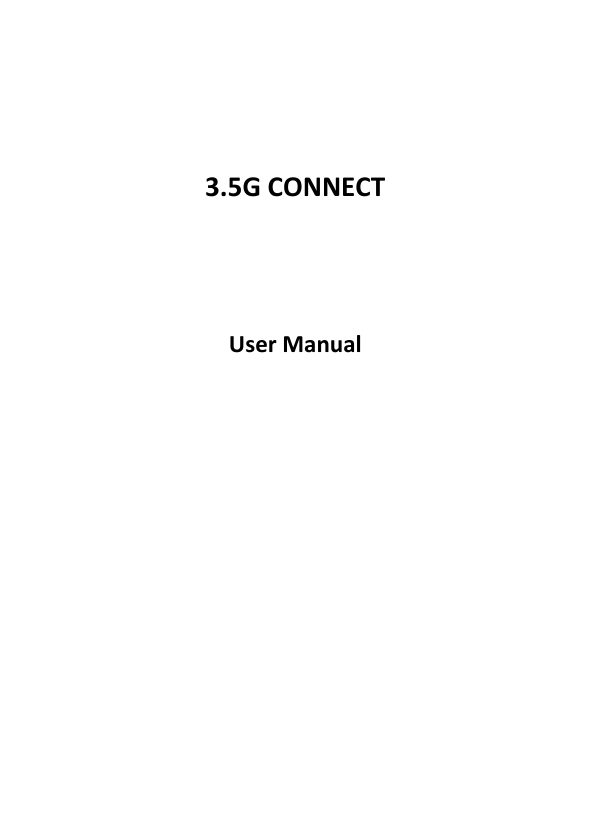 3.5G CONNECT  User Manual    