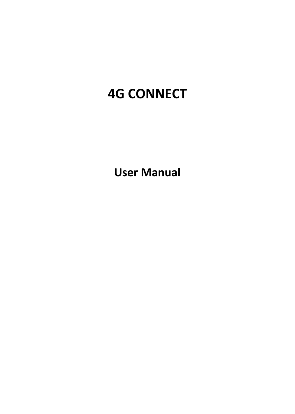  4G CONNECT  User Manual    