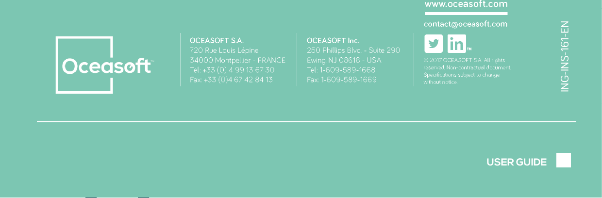 Erreur ! Utilisez l&apos;onglet Accueil pour appliquer Heading 1 au texte que vous souhaitez faire apparaître ici. OCEASOFT Phoenix User Guide – DRAFT    Page 22   ING-INS-161-EN USER GUIDE 