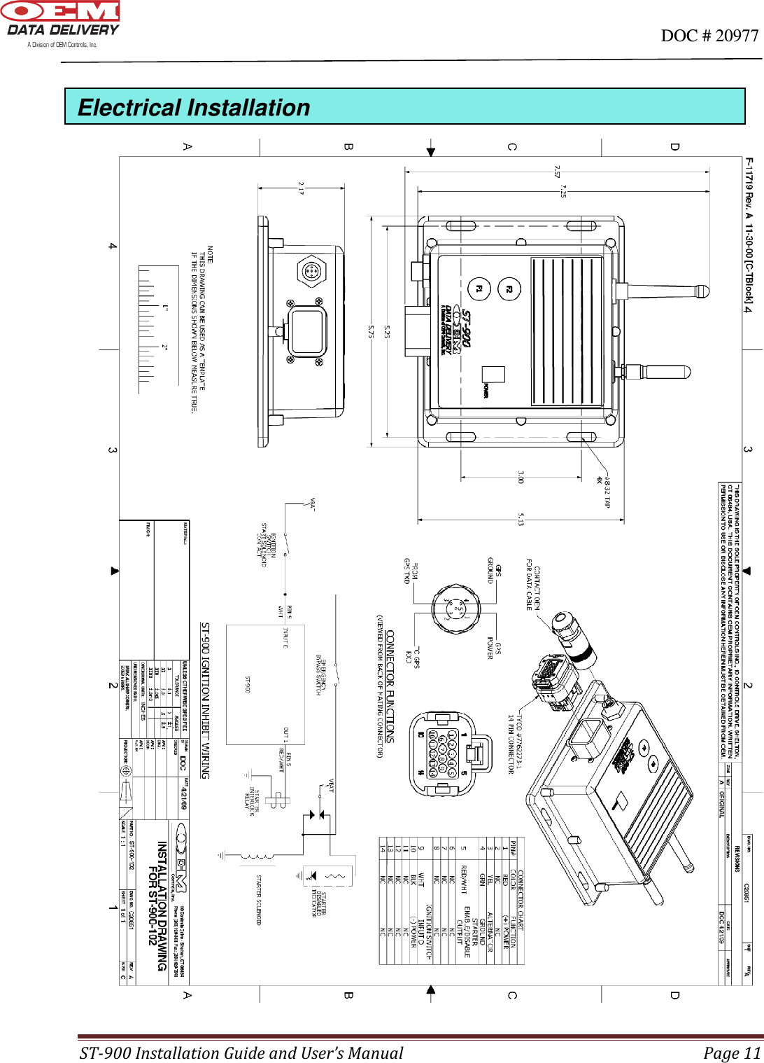                                                                                                                                      DOC # 20977 ST-900 Installation Guide and User’s Manual  Page 11       Electrical Installation 