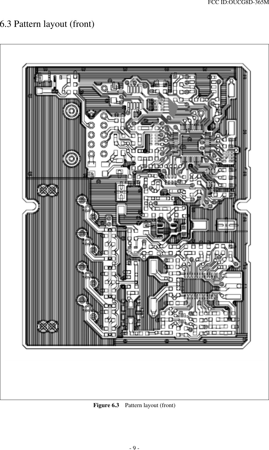  FCC ID:OUCG8D-365M   6.3 Pattern layout (front)       Figure 6.3  Pattern layout (front) - 9 - 