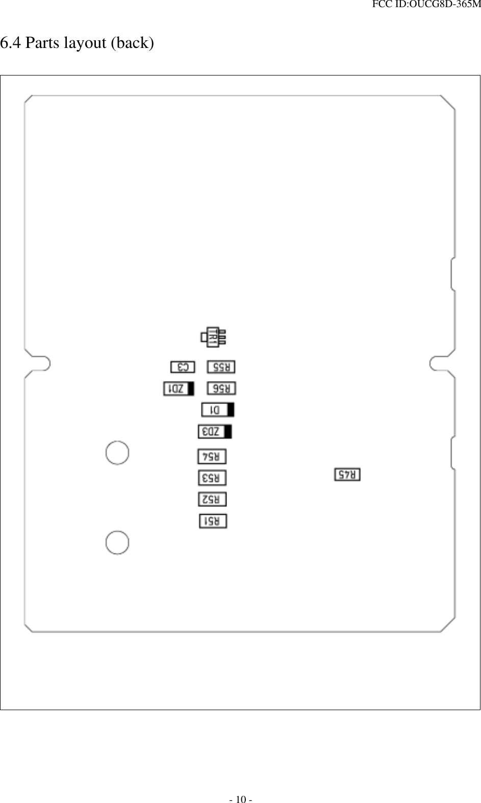  FCC ID:OUCG8D-365M   6.4 Parts layout (back)      - 10 - 