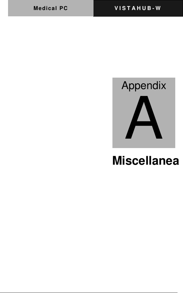 Medical PC V I S T A H U B - W       Miscellanea      Appendix A 