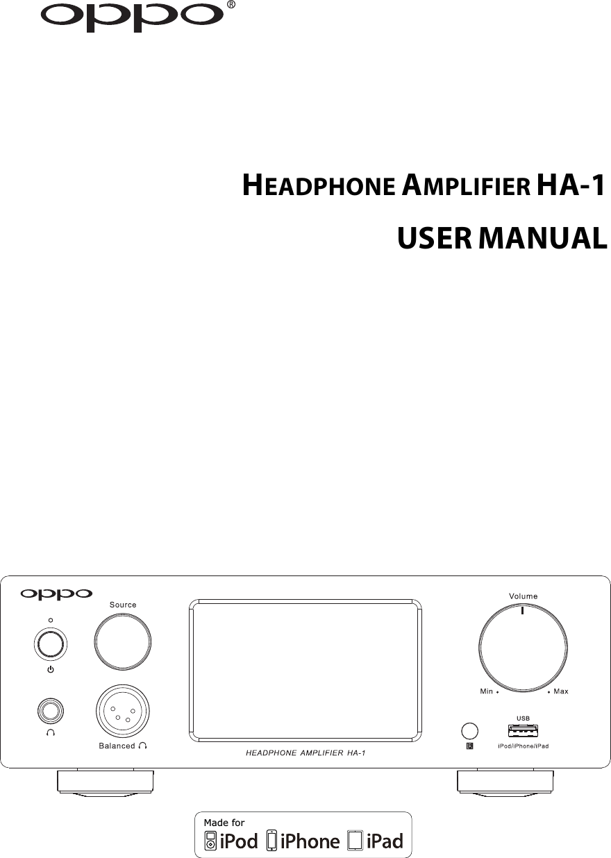      HEADPHONE AMPLIFIER HA-1 USER MANUAL             USBMade for