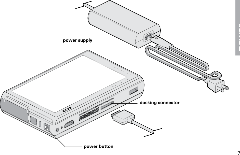 docking connectorpower buttonpower supply 7power