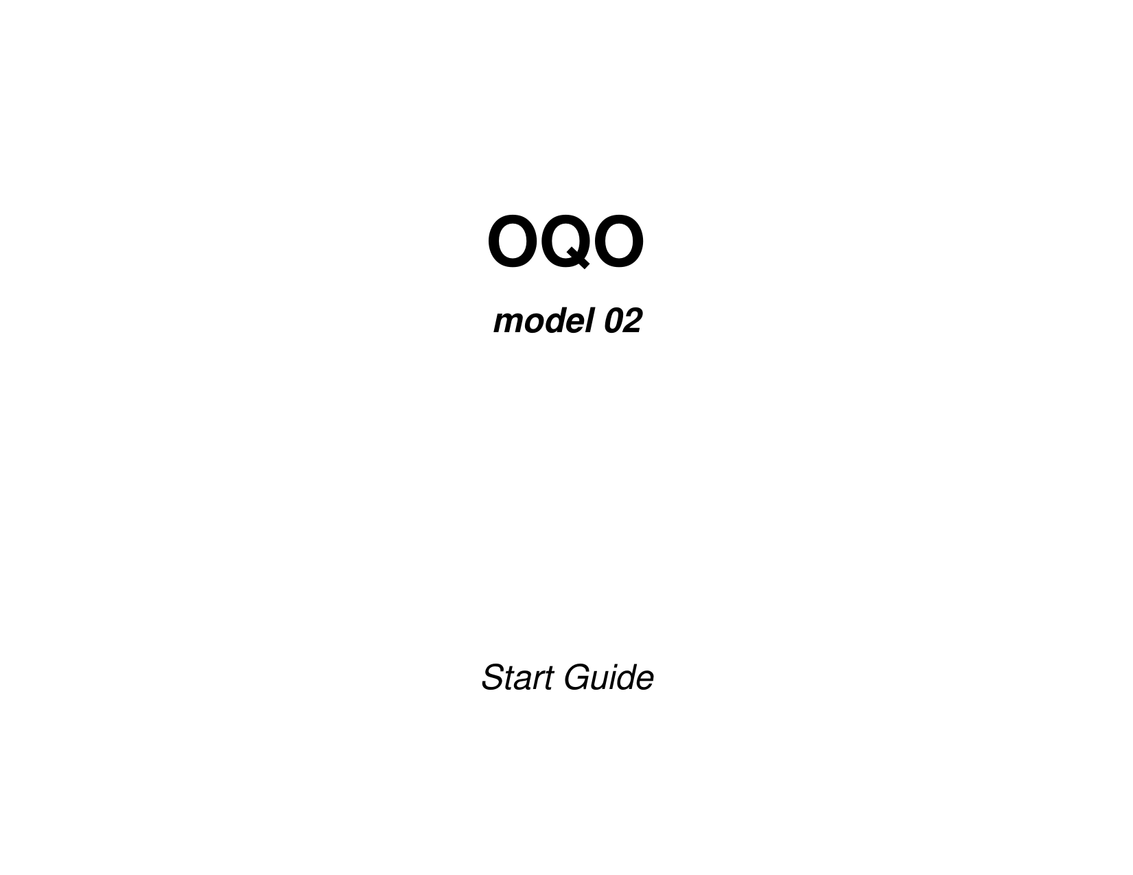   OQO model 02      Start Guide